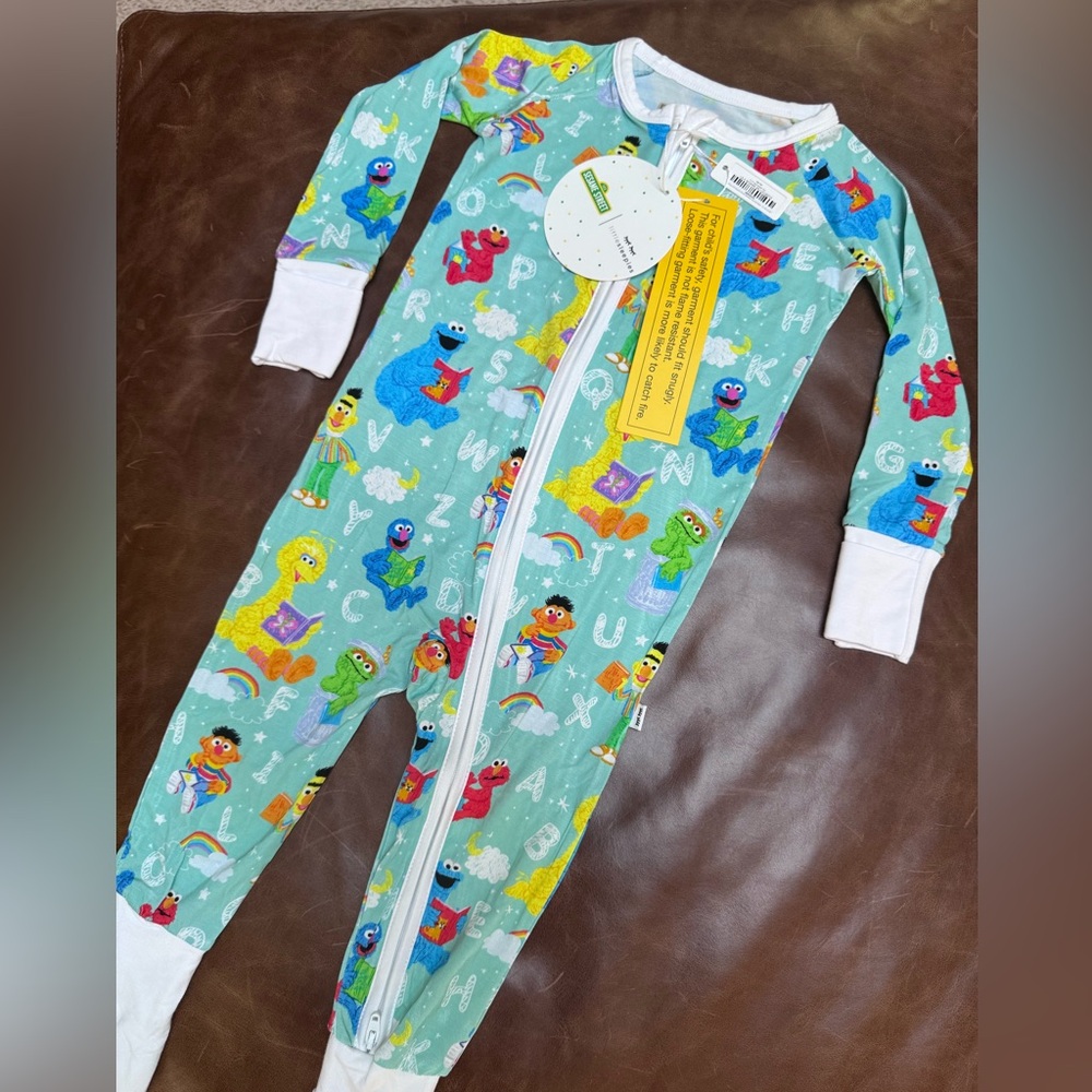 NWT Little Sleepies Spelling with Sesame Street 12_18 months